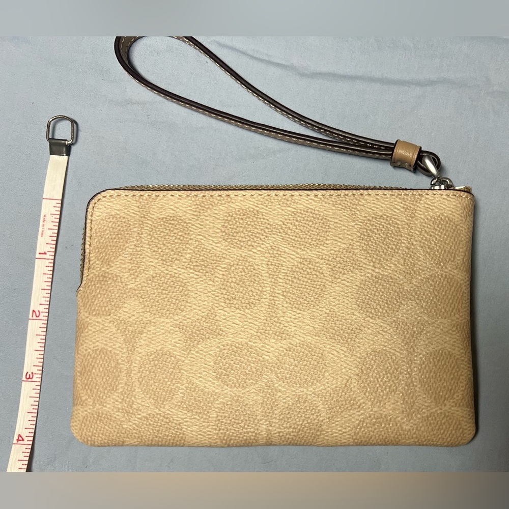 Coach Beige and Brown Wristlet - Picture 5 of 6